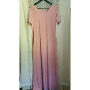 Lily Pink Maxi Dress Very Long Pockets Short Sleeves Women's Size Small